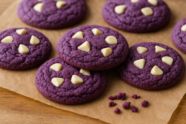 Cookies moelleux à l’ube et au chocolat blanc – Recette facile et gourmande